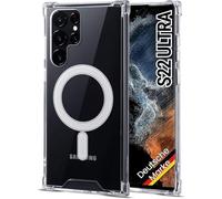 JProtect Coque pour Samsung Galaxy S22 Ultra Magsafe (protection supérieure et force magnétique) Coque magnétique transparente pour Samsung S22 Ultra - Coque magnétique pour accessoires MagSafe Case