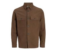 JACK & JONES Jprrayle Melange Solid L/S Sn Overshirt, Malt Ball, M Hommes