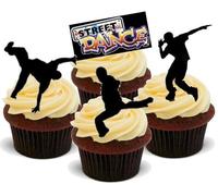 JPS Danse DE LA Rue Mixte B - 12 Decoration Comestible pour Gâteau - Street Dance Mix B - 12 Edible Stand Up Premium Wafer Cake Toppers