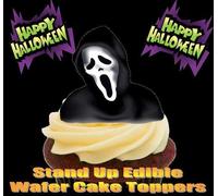 JPS Halloween Le CRI - 12 Decoration Comestible pour Gâteau - Halloween The Scream - 12 Edible Stand Up Premium Wafer Cake Toppers