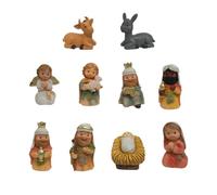 JPSDOWS crèche, 10 pièces petites figures de Jésus bébé Noël - crèche en carton religieux pour table de salon, jardin, chambre grand-père famille