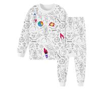 JPSDOWS Ensemble de Pyjama à colorier pour, Pyjamas à Faire soi-même pour, Hauts et Pantalons à Manches Longues Pyjamas Vêtements de Nuit Pjs, Art coloriez Vos Propres Hauts et Pantalons à Manches