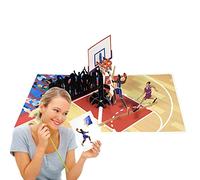 JPSDOWS vœux Sportives, Carte félicitations sur Le thème du Basket-Ball, vœux Pop-up sur Le thème du Basket-Ball avec Terrain Basket à Effet, Carte d'anniversaire