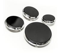 jpshop Kit 4 brûleurs partis de flamme + 4 plaques émaillées noires Electrolux Rex Aeg Zanussi