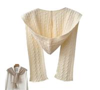 JPSSJGYH 2-en-1 Unisex écharpe à capuchon, hiver tricoté chaud chapeau à capuchon, écharpe à la mode nouée pour les femmes (Beige,One Size)