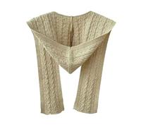 JPSSJGYH 2-en-1 Unisex écharpe à capuchon, hiver tricoté chaud chapeau à capuchon, écharpe à la mode nouée pour les femmes (Khaki,One Size)