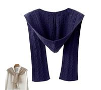 JPSSJGYH 2-en-1 Unisex écharpe à capuchon, hiver tricoté chaud chapeau à capuchon, écharpe à la mode nouée pour les femmes (Blue,One Size)