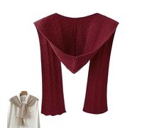 JPSSJGYH 2-en-1 Unisex écharpe à capuchon, hiver tricoté chaud chapeau à capuchon, écharpe à la mode nouée pour les femmes (Red,One Size)