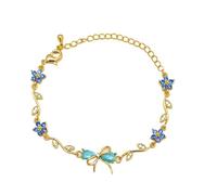 JPSSJGYH Bracelet Nœud en Zircone - L'amitié est comme un nœud, Bracelet à Breloques Nœud en Zircone Cubique, Bijou d'Amitié Ajustable et Élégant pour Femme (Blue-A)