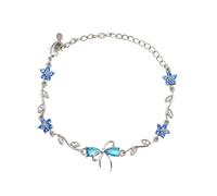 JPSSJGYH Bracelet Nœud en Zircone - L'amitié est comme un nœud, Bracelet à Breloques Nœud en Zircone Cubique, Bijou d'Amitié Ajustable et Élégant pour Femme (Blue-B)