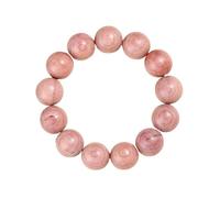 JPSSJGYH Bracelet rose en bois de luxe, bracelet de perles florales sculptées à la main, cadeau de bijoux de perles en bois naturelles pour elle (Round)