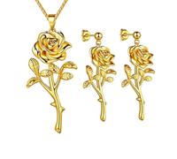 JPSSJGYH Collier Rose Stands for Survival, collier punk vintage I'm Strong As Fuck, bijoux élégants avec pendentif rose gothique, cadeaux pour femmes (Gold)