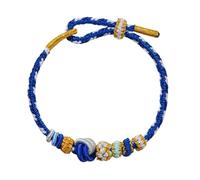 JPSSJGYH Félicitations, vous êtes une senior ! Bracelet nœud fleur de pêcher, bracelet tressé porte-bonheur fleur de pêcher, bracelet d'amitié tissé ajustable pour femmes. (Dark Blue)