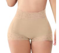 JPSSJGYH Femmes Dentelle Usure Quotidienne Shaper, Taille Haute Ventre contrôle Shapewear, Culottes de Levage Cul pour Les Femmes (Skin,S)