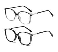 JPSSJGYH Frauen tragbare Mode Anti-blaues Licht Lesebrille, UV-Schutz Farbe ändernde Brille, Leichtgewicht für Computer & Lesen (2pcs B)