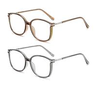 JPSSJGYH Frauen tragbare Mode Anti-blaues Licht Lesebrille, UV-Schutz Farbe ändernde Brille, Leichtgewicht für Computer & Lesen (2pcs A)