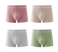 JPSSJGYH Pantalons de Boxe en Coton pour Hommes, sous-vêtements Respirants Doux avec Ceinture élastique pour Le Confort Toute la journée et la Tenue Quotidienne (4pcs B,L:88-110 LB)