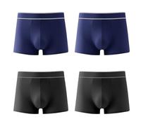 JPSSJGYH Pantalons de Boxe en Coton pour Hommes, sous-vêtements Respirants Doux avec Ceinture élastique pour Le Confort Toute la journée et la Tenue Quotidienne (4pcs D,3XL:150-170 LB)