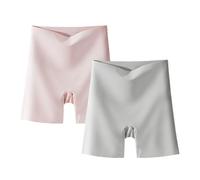 JPSSJGYH sous-vêtements pour Femmes à Taille Haute en Soie glacée avec Effet Gainant et rehaussant Les Hanches, Culotte Amincissante Respirante pour Un Usage Quotidien (2pcs B,Grand)