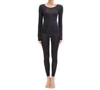 JPSSJGYH sous-vêtements Thermiques Ultra Minces pour Femmes, Haut de Couche de Base sans Couture et Leggings, Ensembles de sous-vêtements Thermiques Doux pour Le Temps Froid (Black,L)