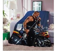 JPT-154 Couverture en flanelle imprimée 3D de Johnny Hallyday cadeau de noël pour filles garçons et adolescent Taille:100x130cm