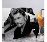 JPT-58 couverture en flanelle de Johnny Hallyday imprimée en 3D douce à la mode pour décorer le lit la maiso Taille:100x130cm