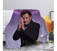 JPT-76 couverture en flanelle de Johnny Hallyday imprimée en 3D douce à la mode pour décorer le lit la maiso Taille:100x130cm