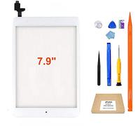 JPUNG Digitizer Écran Tactile de Rechange pour iPad Mini 1/Mini 2 numériseur, pour A1432 A1454 A1455 A1489 A1490 A1491,+ avec Bouton Home, kit de réparation complet