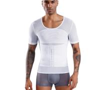 JPXJGT Gynécomastie Amincissante Compression Homme Ceinture de Sudation Débardeur Gaine Ventre Plat Maillot Corps(Color:White,Size:3XL)