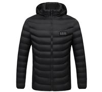 JPXJGT Manteau Doudoune Chauffant Homme à Capuchon Veste Chauffante Électrique USB S-8XL(Black,M)