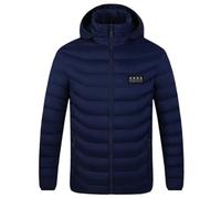 JPXJGT Manteau Doudoune Chauffant Homme à Capuchon Veste Chauffante Électrique USB S-8XL(Blue,8XL)