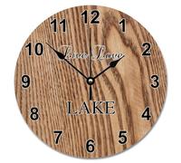 JPXXFM 10 inch Wall Clock Ancient Weathered Barn Wood Grain Large Wall Clocks Live Love Lake Retired Decor She Shed Living Room Decor Gift for Man Woman Friend Anniversary