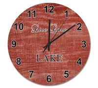 JPXXFM 10 inch Wall Clock Shabby Chic Wood Grain Gradient Wooden Wall Clocks Battery Operated Live Love Lake Retirement Decor Retirement Living Room Decor Gift for Man Woman Friend