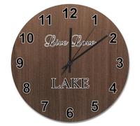 JPXXFM 15 inch Wall Clock Shabby Chic Weathered Wooden Wall Clocks Battery Operated Live Love Lake Silent She Shed Decor for Living Room Bedroom Office Kitchen Wedding Gift