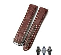 JPXXFM 20mm 22mm Leather Cowhide Rubber Watchbands Fit for 600 GMT Orange Watch Strap