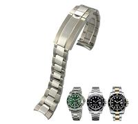 JPXXFM 20mm 316L Stainless Steel Curved End Watchband Fit for Fine-Tuning Pull Button Clasp Watch Strap