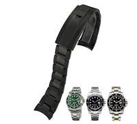 JPXXFM 20mm 316L Stainless Steel Curved End Watchband Fit for Fine-Tuning Pull Button Clasp Watch Strap