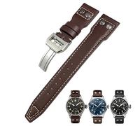 JPXXFM 22mm Rivets Genuine Leather Watchband Fit For IWC Big Pilot Watch IW3777 Calfskin Leather Strap
