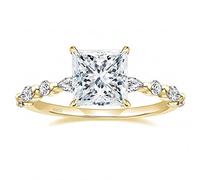 JPXXFM 2CT Ring Silver Silver Princess Cut Halo Promise Rague de fiançailles Marquise & Round CZ Maridal Band pour les femmes Taille 5-11