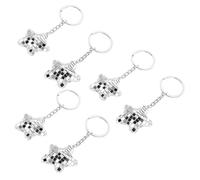 JPXXFM 6 pièces porte-clés boule disco étoile avec pendentif en mosaïque réfléchissante breloque de rétroviseur léger design élégant en étoile à cinq branches pour les décorations de fête d'Halloween