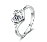 JPXXFM 925 Bands de mariage pour femmes, éternité Band de mariage pour femmes avec du coeur cubique en zircone/Moisanite
