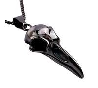 JPXXFM ACCESSOIRES FILLES Collier Crow Silver Silver Silver For Men Women, Punk Rock Raven Collier - Crow Head Bird Pendant, Animal Crow Raven Charm Bijoux pour Halloween Anniversaire de Noël