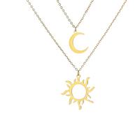JPXXFM ACCESSOIRES FILLES Collier de croissant de lune en argent sterling en argent sterling pour les femmes et les hommes, le coucher de sorcellerie du soleil et des colliers de croissant de la lune