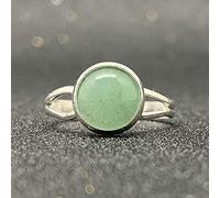 JPXXFM Anneau d'aventurine vert naturel cristal rond de couleur rond réglable ajusté de pierre ouverte des femmes reiki équilibre de la cheville anne