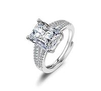 JPXXFM Anneau de réglage anneau rectangulaire zircon mariage zirconium anneau de mode personnalisé