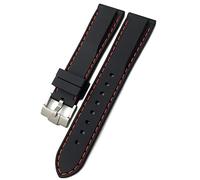 JPXXFM Band de montre en caoutchouc 19 mm 21 mm 20 mm 22 mm 23,0 mm 24 mm Fix pour SKX Souffle en silicone imperméable à SKX/Black Red / 19 mm