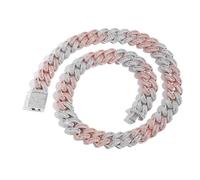 JPXXFM Bijoux Accessoires Chaînes 15 mm de largeur, chaîne épaisse et solide pour homme, collier à maillons cubains Hip Hop extra brillant - Boîte de décorations incluses