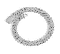 JPXXFM Bijoux Accessoires Extra Brillant Miami pour homme Largeur 20 mm Gros maillons cubains solide épais glacé Chaîne en pouces - Boîte de décorations incluses