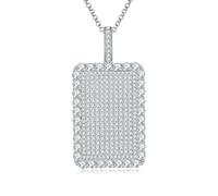 JPXXFM Bijoux Accessoires Pendentif Moissanite 4,2 ct pour Hommes Couleur D Diamant Hip Hop Collier Décorations