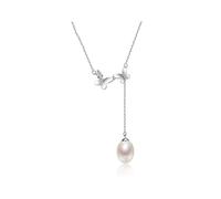 JPXXFM Bijoux/colliers Collier S925 Chaîne de pendentif de perle d'eau fraîche 7-8 mm Fashion de drop formelle bijoux femelle cadeau